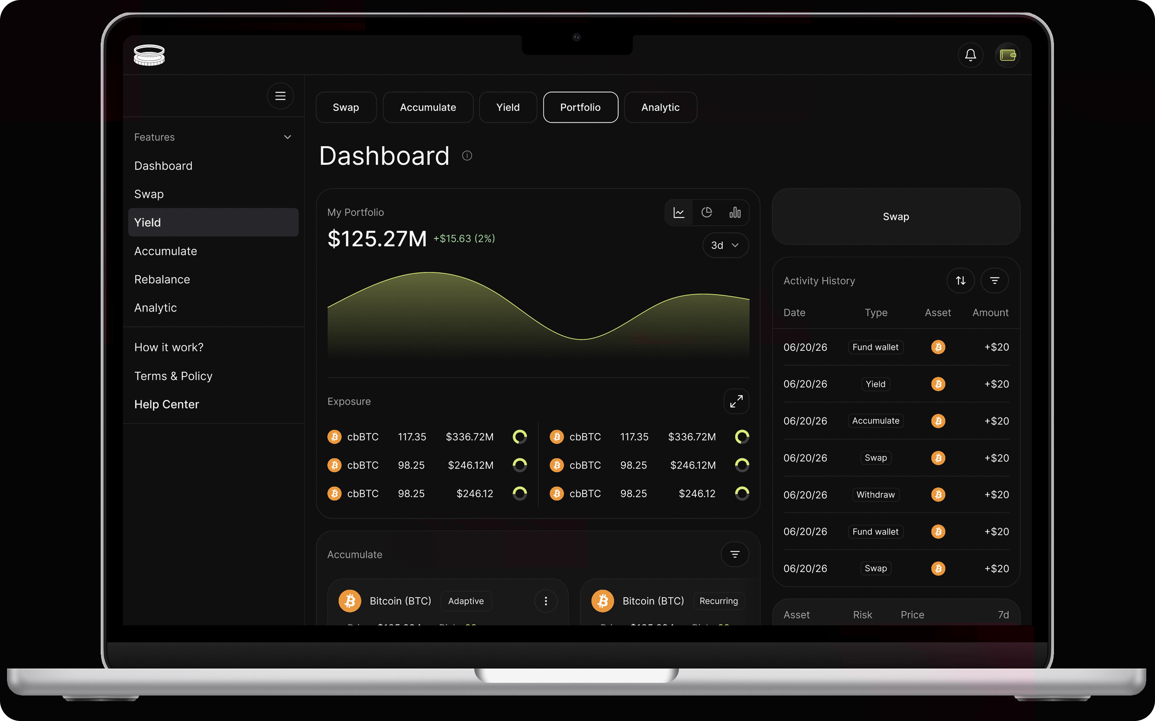 Hodly dashboard portfolio mockup